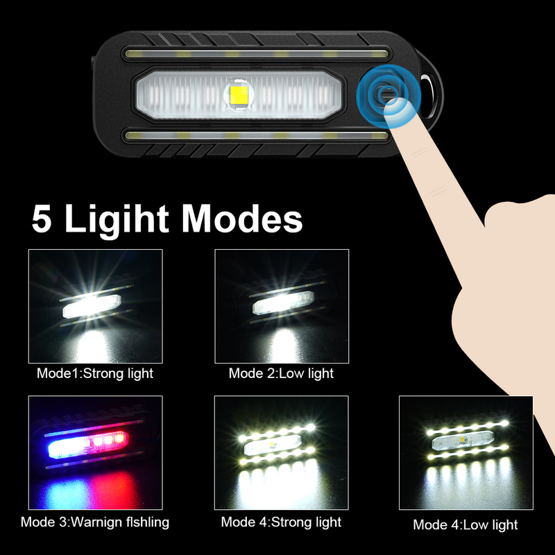LED أحمر أزرق الكتف مصباح إضاءة بسيارة الشرطة مع كليب USB شحن وامض تحذير السلامة مصباح يدوي الشعلة الدراجة تحذير فانوس ضوء