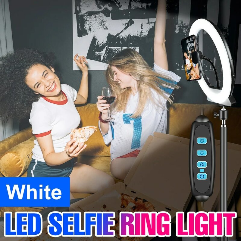 LED حلقة ضوء حامل قابل للتعديل ترايبود Selfie Ringlight التصوير ملء مصابيح مرنة USB بالطاقة ماكياج فيديو مصباح تركيبات