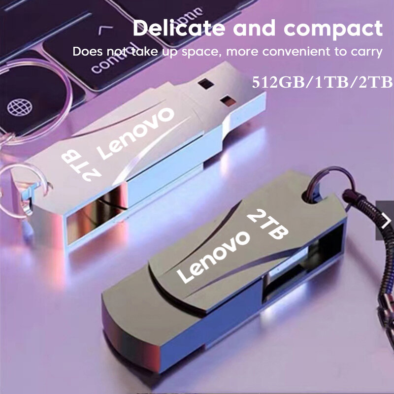لينوفو-قرص USB معدني مقاوم للماء ، محرك أقراص فلاش ، سعة كبيرة جدا ، نمط ميكانيكي ، USB 3.0 ، نقل ملف عالي السرعة ، 16 تيرا بايت ، 8 تيرا بايت ، 2 تيرا بايت