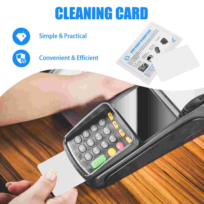 منظف بطاقات التنظيف ، قارئ قابل لإعادة الاستخدام لجميع الأغراض ، آلة الائتمان ، توريد المنظفات ، بطاقات الطابعة ، أبيض طرفي ، 10 أو