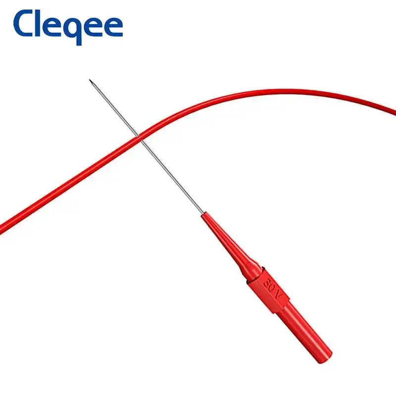 Cleqee-غير مدمرة المقاوم للصدأ ثقب اختبار التحقيق إبرة ، معزول الظهر التحقيق دبوس ، إبرة طويلة ، 4 مللي متر جاك ، P30009 ، 1 مللي متر ، 10 قطعة