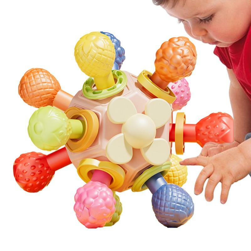 لعبة كرة خشخيشة تعليمية مونتيسوري للأطفال ، عضاضة أسنان ناعمة ، تصميم مضاد للتورم ، ألعاب حسية ، هدايا للأطفال