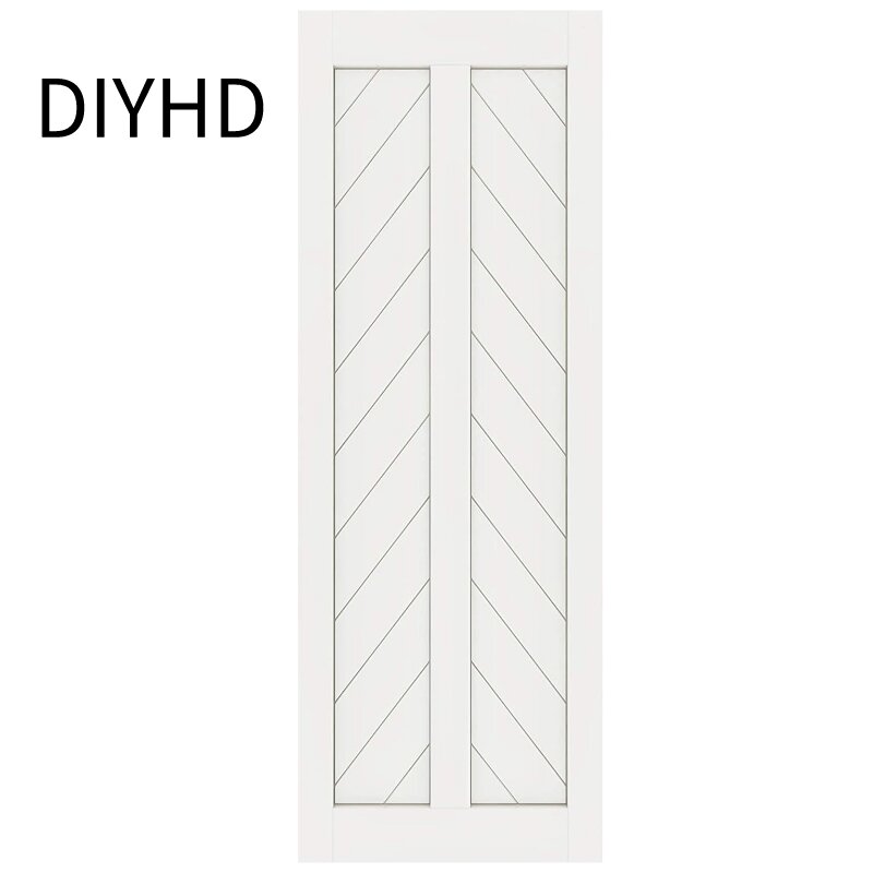 DIYHD 38X84in هيكل السمكة على شكل حرف V لوح الحظيرة المنزلق MDF لوح الباب الداخلي معبي صلب (مفكك)