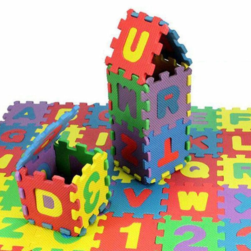 الملونة لينة الكلمة تلعب حصيرة للأطفال ، ألعاب تعليمية ، الحروف الأبجدية ، لغز الأرقام ، سجادة الزحف ، 36 قطعة ، مجموعة