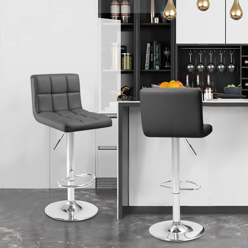 كيمون-مقاعد بار حديثة من الجلد الصناعي ، ارتفاع قابل للتعديل ، مقاعد دوارة ، كراسي طاولة مطبخ ، جزيرة هيدروليكية St
