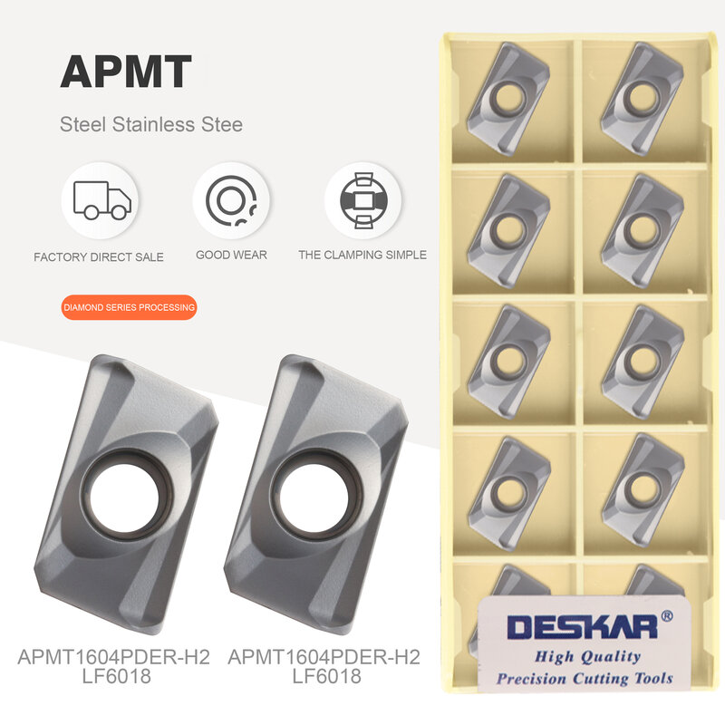 DESKAR APMT1135PDER APMT1604 M2 H2 XM LF6018 LF6028 كربيد طحن إدراج التصنيع باستخدام الحاسب الآلي هو مناسبة عالية الجودة الفولاذ المقاوم للصدأ