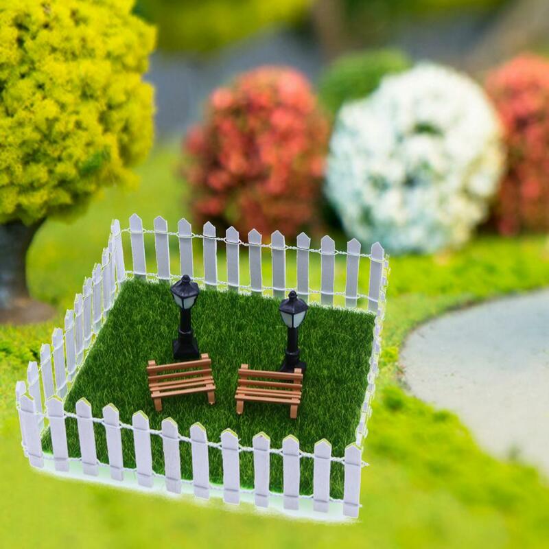 اكسسوارات حديقة دمية مصغرة ، ديكور حديقة مصغرة ، العشب الاصطناعي ، الأسوار الأثاث ، مصابيح الشوارع للأطفال والكبار ، صغيرة ، الساحرة