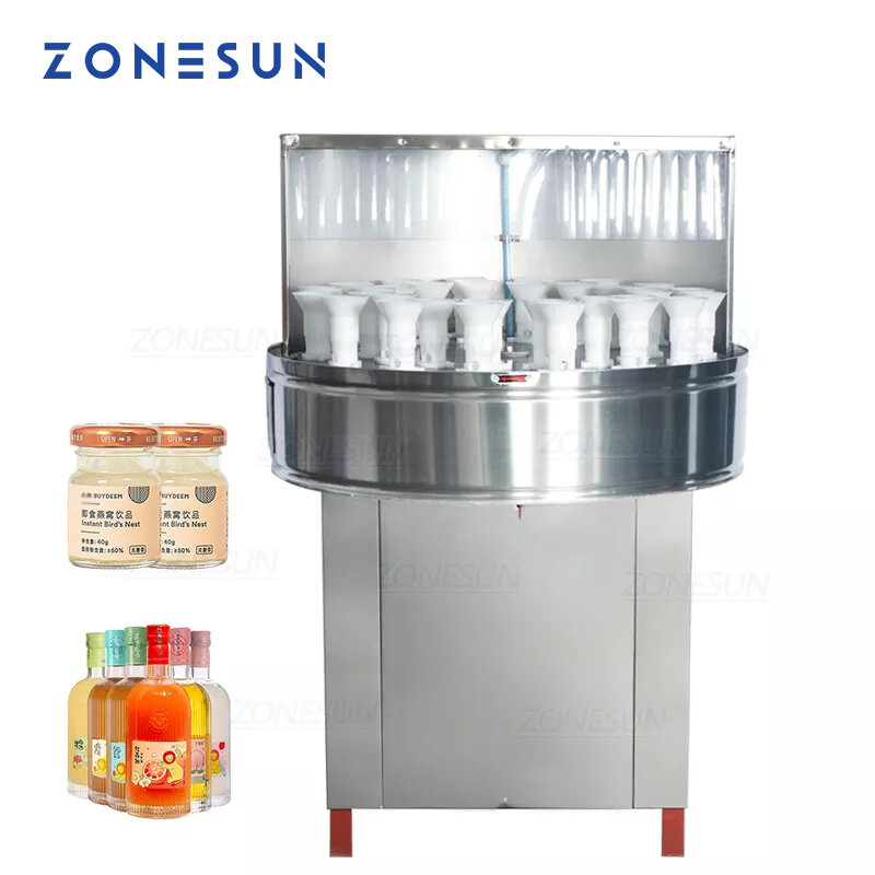 ZONESUN ZS-WB32 غسالات ملابس أوتوماتيك قابل للتعديل الخارجية زجاجة التنظيف شبه التلقائي زجاجات عصير الحليب النبيذ آلة الشطف