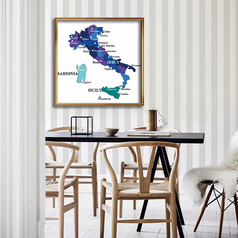 60*60 سنتيمتر خريطة إيطاليا رذاذ حائط لوح رسم ملصق فني الفصول الدراسية غرفة المعيشة ديكور المنزل الأطفال مكتب اللوازم المدرسية