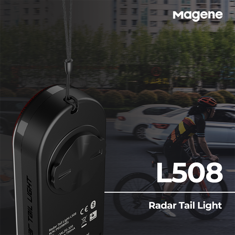 ضوء خلفي لرادار الدراجة من Magene L508 مصباح مستشعر خلفي للفرامل سرج مقعد الدراجة قابل للشحن إضاءة LED مقاومة للمياه ضوء خلفي لركوب الدراجات
