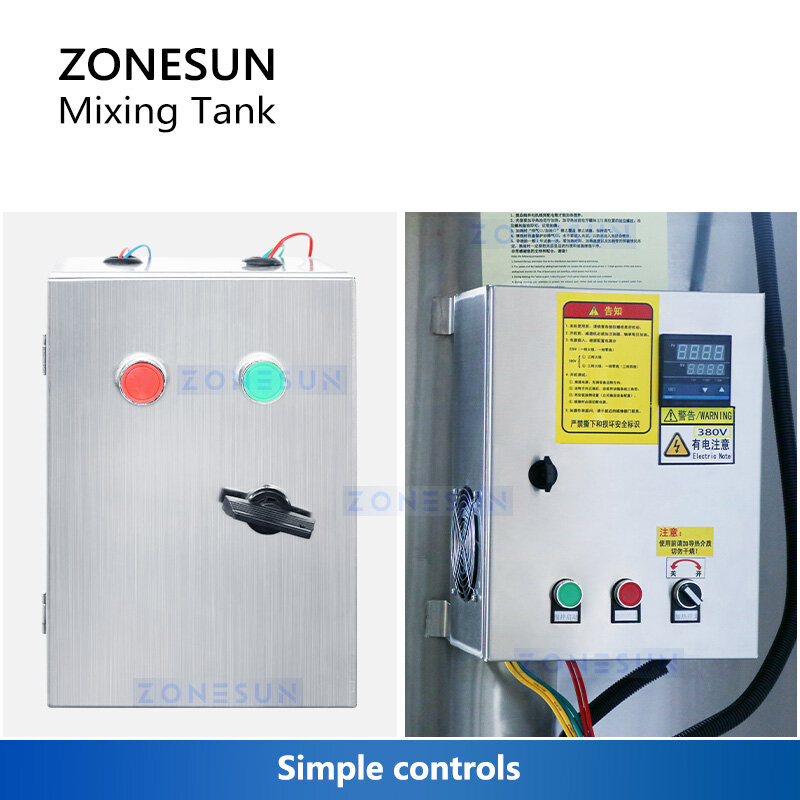 ZONESUN-خلاط التدفئة الكهربائية ، المحرض التحريك خلط السفينة ، مستحلب مستحضرات التجميل ، معدات التجانس ، ZS-MB100L