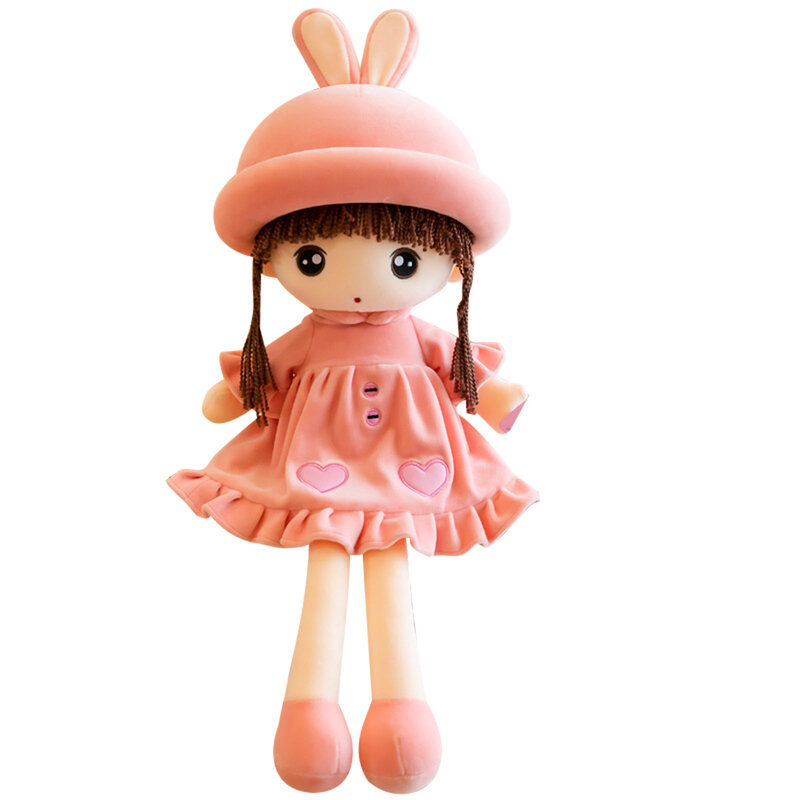 50cm Cartoon Kawaii Straw Rabbit Hat Dolls Soft Cute Cloth Stuffed Plush Toys For Children Baby Girls Birthday Christmas Gifts