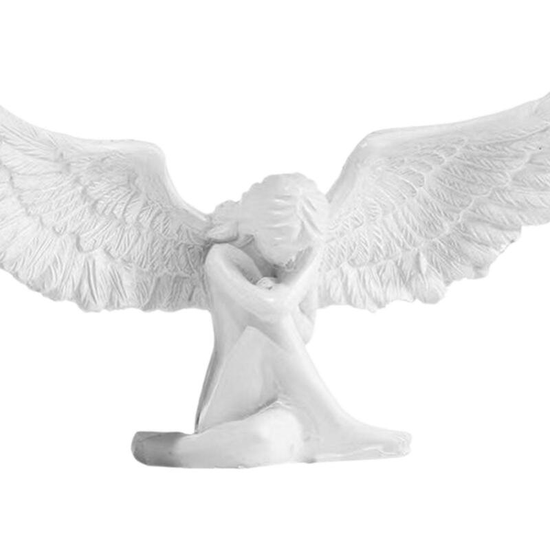 حرف تمثال ملاك لقطع مركزية الطاولات ، تمثال راتنج ، مدفأة داخلية