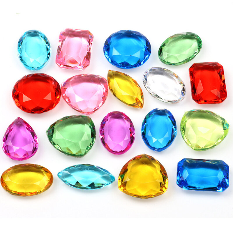 30 قطعة الفتيان الفتيات متعددة الألوان الماس الأحجار الكريمة لعبة القراصنة الكنز هانت الاطفال اللعب مجوهرات مجوهرات Speelgoed Meisjes حفلة