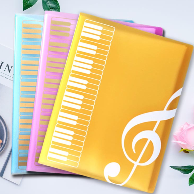 جديد متعدد الطبقات مجلد الموسيقى 40 صفحة ملف البلاستيك الميزانية الموثق وثائق حقيبة البيانو كتاب منظم مكتب الملفات