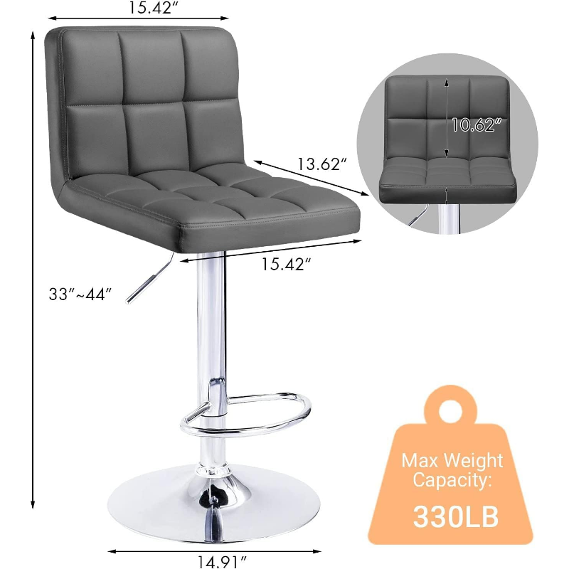 كيمون-مقاعد بار حديثة من الجلد الصناعي ، ارتفاع قابل للتعديل ، مقاعد دوارة ، كراسي طاولة مطبخ ، جزيرة هيدروليكية St