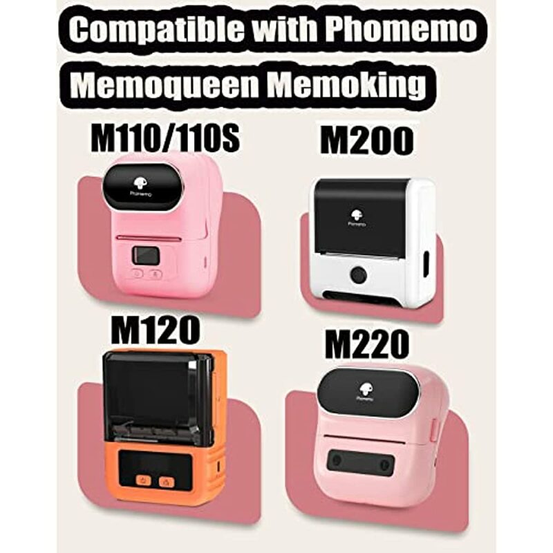 Phomemo M110 تسميات اللون M200 التسمية 40x30 مللي متر ل M220 M200 M120 M110S M110 طابعة تسميات الوردي/الكاكي/الأزرق 230 قطعة/لفة ، 3 لفات