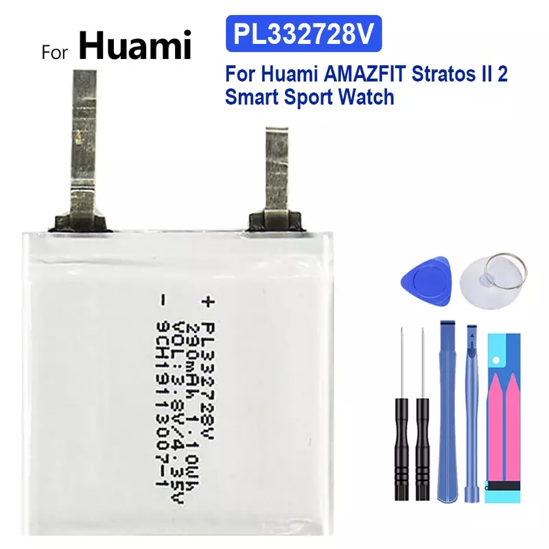 ساعة البطارية من أجل Huami Amazfit T-rex Pro/Res Sport 2/verge Lite Global/Stratos II 2 A1609/for Amazfit آريس بيب GTR/ساعة رياضية