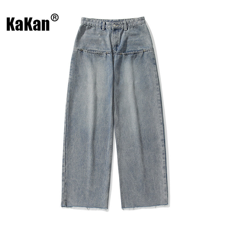 كاكان-بنطلون جينز بقصة مستقيمة للرجال ، بنطلون طويل بجيوب أمامية ، تصميم اوربي وأطري ، تصميم جديد ، من Kakan #5