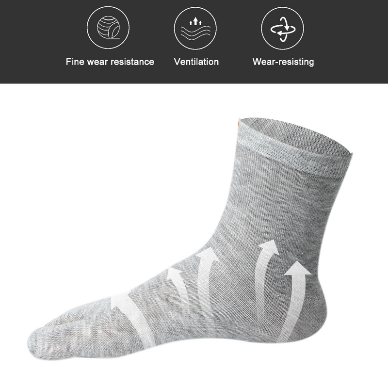 نوولكس-جوارب قطنية مرنة لأصابع القدم ، 3 أزواج ، أبيض ، رمادي وأسود