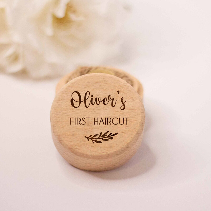 Personalised First Curl Baby's First Lock of Hair Keepsake Box Engraved Wooden Trinket Box Christening Baby Shower Gift