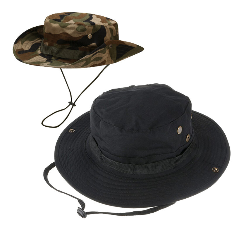 قبعة شمس رياضية للرجال والنساء ، دلو عسكري ، صيد ، المشي لمسافات طويلة ، الصيد ، تسلق الجبال ، في الهواء الطلق ، تمويه تكتيكي