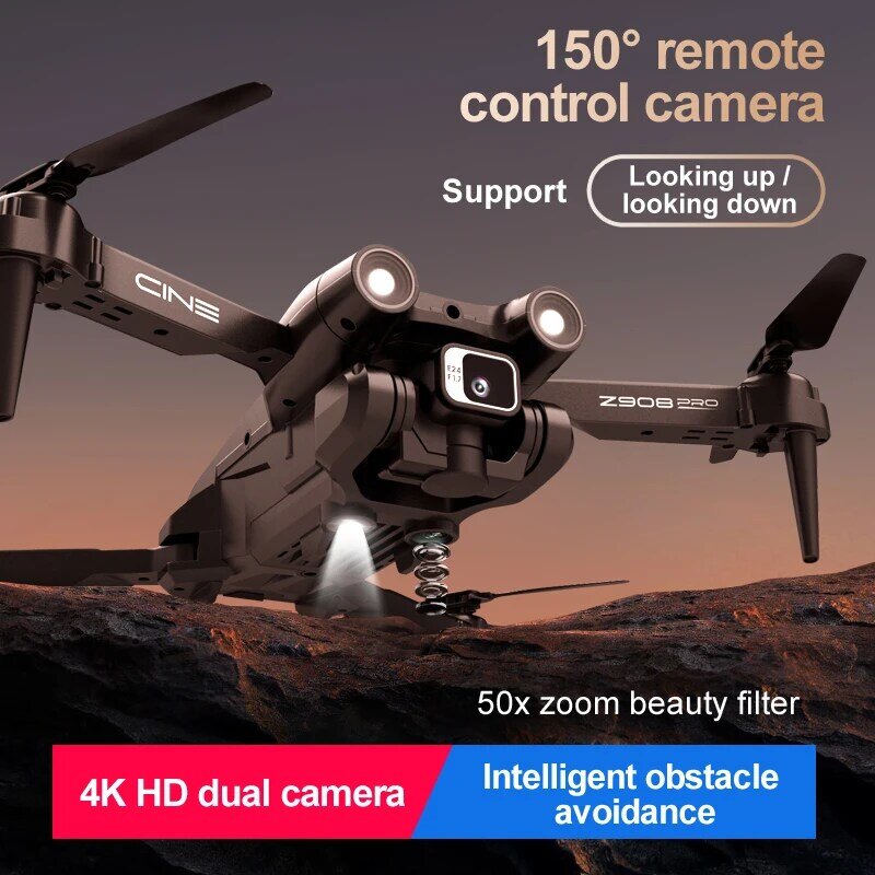 Z908 برو الطائرة بدون طيار 10k المهنية كاميرا مزدوجة تجنب عقبة البصرية تدفق تحديد المواقع 6000 متر لعبة كوادكوبتر التحكم عن بعد
