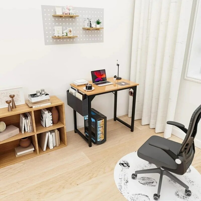مكتب كمبيوتر صغير ، أسلوب بسيط حديث ، الكتابة والدراسة ، طاولة عمل للمنزل وغرفة النوم