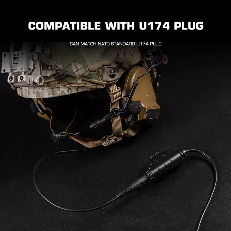 كابل U174 للخوذة التكتيكية ، سماعة رأس عسكرية ، جهاز اتصال لاسلكي للصيد ، موتورولا ، جهاز اتصال ، راديو باوفينج ، محول U94 PCI PTT