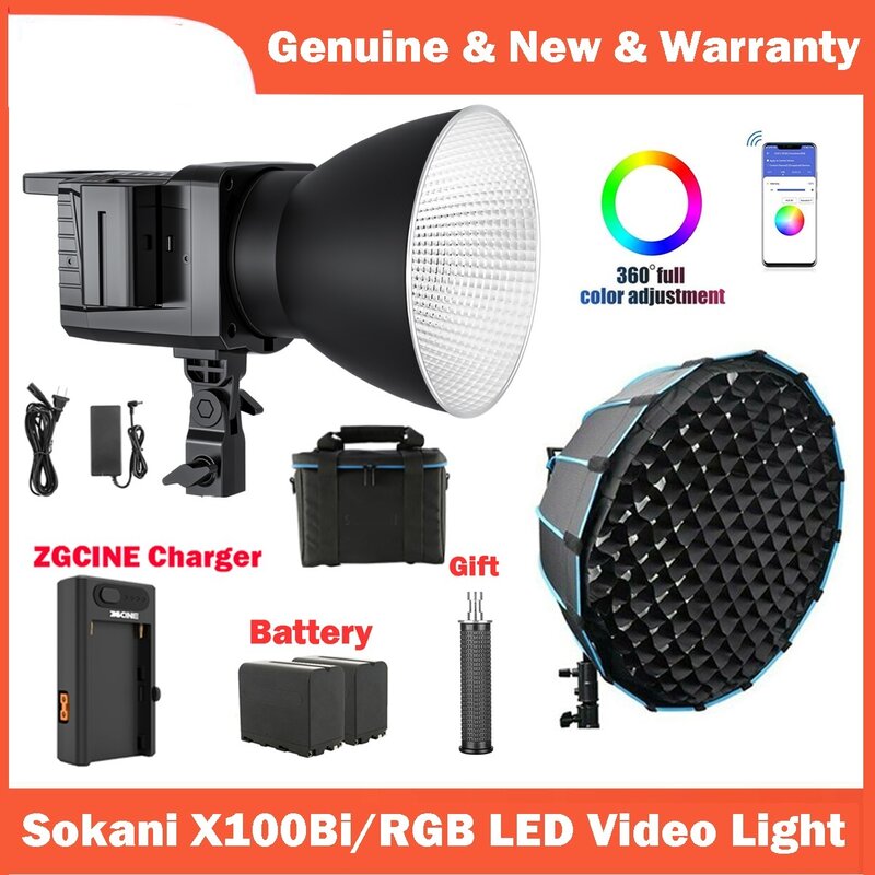 New X100 100W Bi-Color RGB LED Video Light APP Control Bowens Mount Lighting for Photography Video Recording Outdoor Shooting