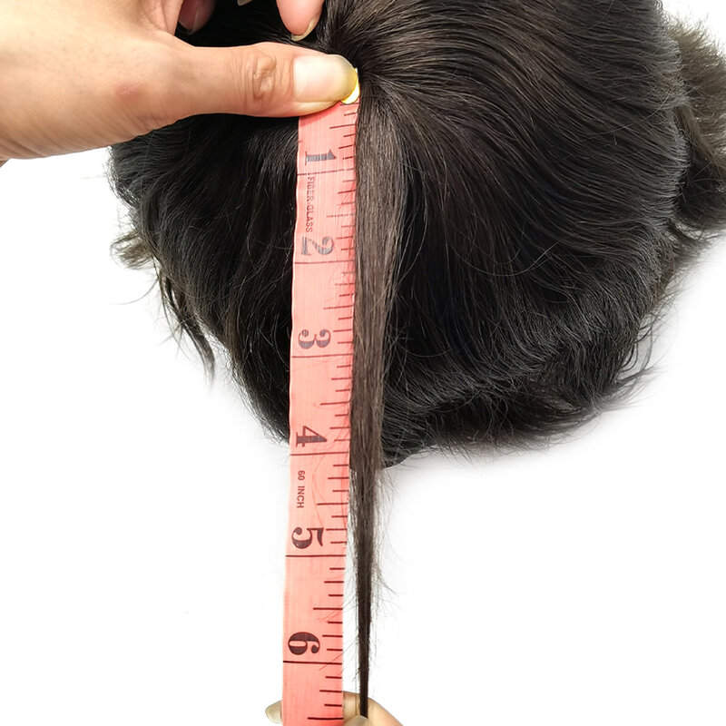 شعر مستعار للرجال 0.10 مللي متر-0.12 مللي متر حقن بولي Skin الجلد الإنسان الشعر استبدال نظام رجل شعر مستعار الطبيعية الذكور شعري الاصطناعية