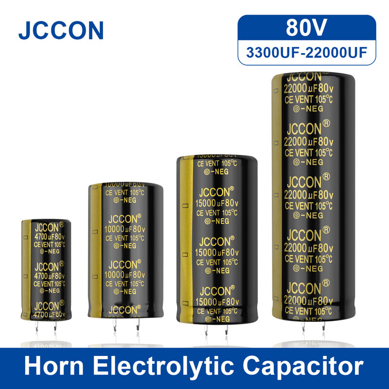 2 قطعة JCCON الصوت مُكثَّف كهربائيًا 80V 3300 فائق التوهج 4700 فائق التوهج 6800 فائق التوهج 10000 فائق التوهج ل الصوت ايفي مكبر للصوت عالية التردد منخفضة ESR رئيس