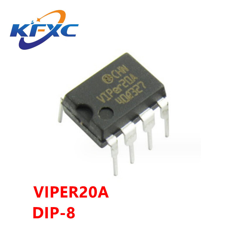 رقاقة إدارة الطاقة DIP-8 في الخط ، تحويل التيار الكهربائي IC ، VIPer20A ، جديد