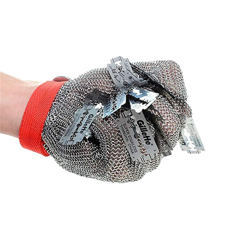 البلاستيك حزام الفولاذ المقاوم للصدأ شبكة قفاز قطع مقاومة سلسلة البريد واقية مكافحة قطع قفاز للمطبخ الجزار الأنظف قفاز