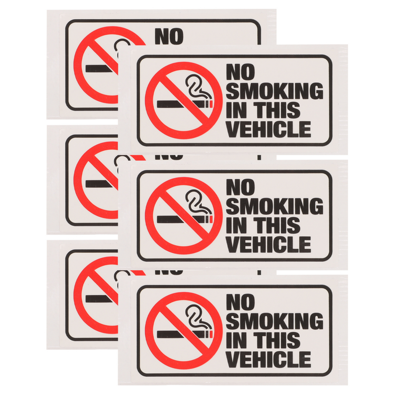 ملصق عدم التدخين للسيارة ، ملصقات علامة السيارة ، هذه اللوحة النحاسية التحذيرية ، 6 أو