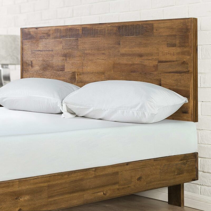 إطار سرير بمنصة خشبية من ZINUS-Tricia ، لوح أمامي قابل للتعديل ، دعامة شريحة خشبية ، بدون صندوق نابض مطلوب ، تركيب سهل ، ملك