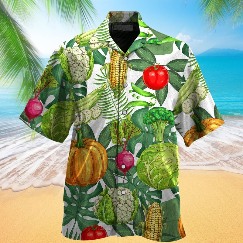 قمصان هاواي للرجال ، قمصان هاواي غير رسمية بأزرار ، بيئة وطنية ، بارد ، طبيعة ، صيف
