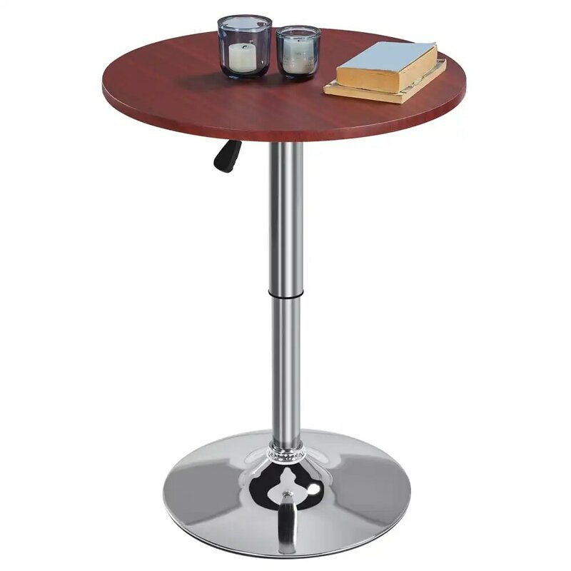 طاولة بار دوارة مستديرة قابلة للتعديل من eashyfashion ، قمة بنية ، مناسبة للحانات الصغيرة والمقاهي