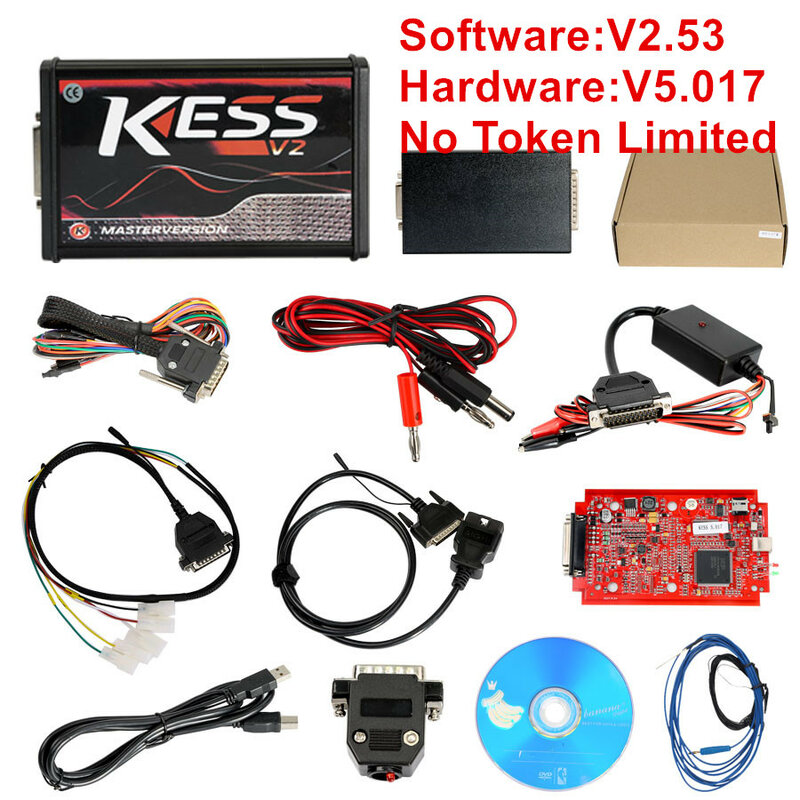 Kess V2 V5.017 الاتحاد الأوروبي الإصدار SW V2.8 مع الأحمر PCB النسخة عبر الإنترنت دعم 140 بروتوكول لا رمز محدود