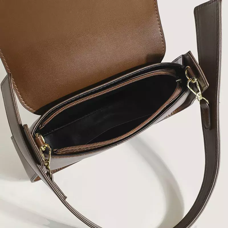 حقيبة كروس كتف واحدة للنساء ، تنقل ، تصميم ريترو ، لون سادة ، موضة راقية ، منتج جديد ، 2024