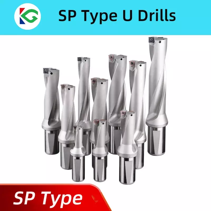 مثقاب SP U مع إدخالات ، مثقاب قابل للفهرسة ، أداة حفر عنيفة للمخارط CNC ، 2D ، 3D ، 4D ، 5D