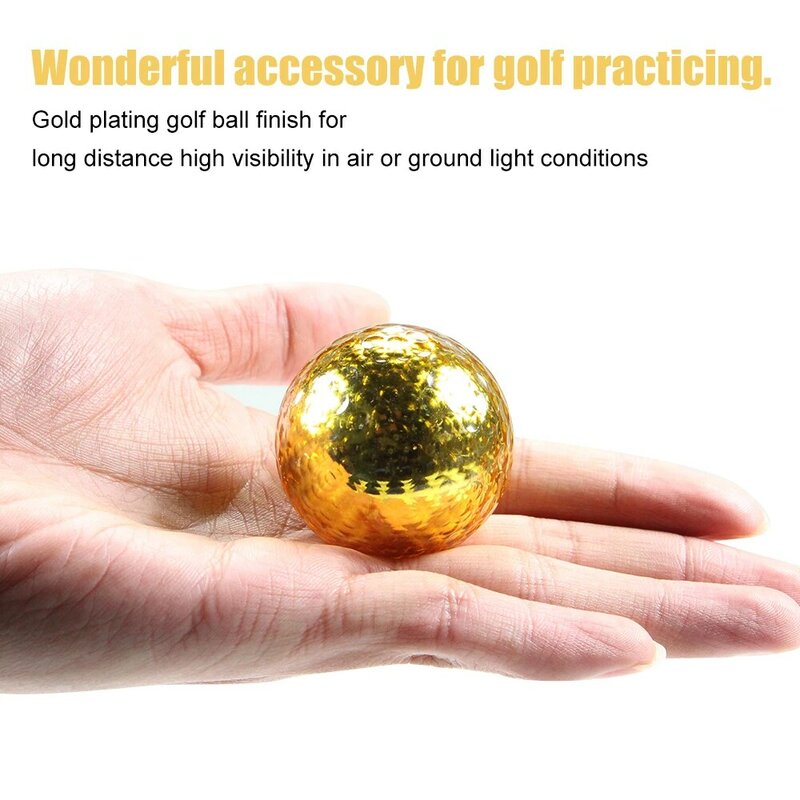 10 قطعة ضياء 42.7 مللي متر الذهب تصفيح مزدوجة كرة جولف ، الذهبي كرة جولف أدوات رياضة الغولف لمحبي الغولف المبتدئين ممارسة الغولف