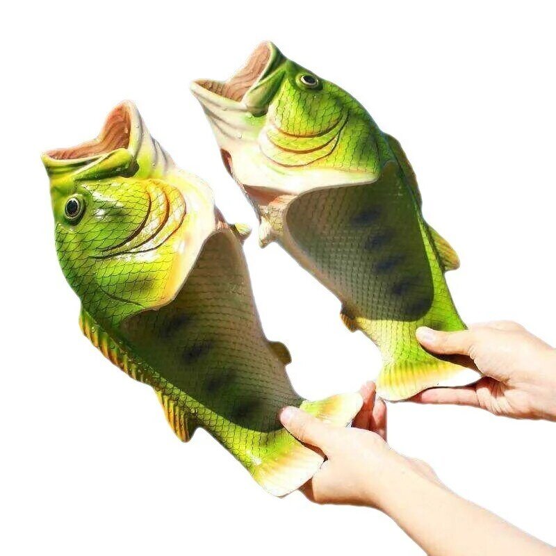الأسماك النعال المرأة الجديدة مضحك الإبداعية المنزل عدم الانزلاق موضة الأسماك المملحة كلمة السحب الرجال النعال العصرية في الهواء الطلق الشاطئ 2023