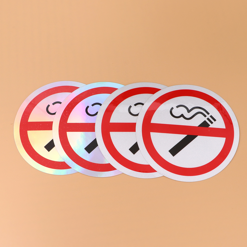ملصقات تحذيرية مضادة للخدش ، شعار علامة ممنوع التدخين ، ملصق للمقهى ، المطعم ، ديكور الحائط ، أبيض ، 4 روض
