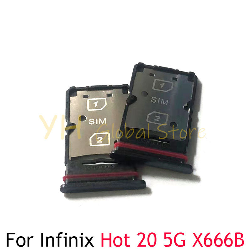 حامل درج فتحة بطاقة Sim ، بطاقة Sim ، قطع غيار إصلاح ، Infinix Hot 20S 4G 5G X6826 X666B X666 X6827