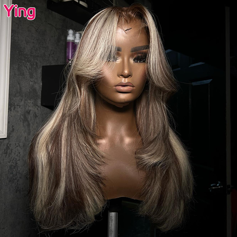 باروكة أمامية من الدانتيل مموجة من Ying-Body ، باروكات شعر بشري برازيلية ، شعر ريمي سبق قطعه ، 13x4 ، 13x6 ، 613