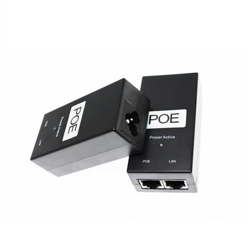حاقن الطاقة POE المكتبي محول إيثرنت ، مراقبة الدوائر التلفزيونية المغلقة لتوريد كاميرا IP ، 24V ، 48V ، 0.5A