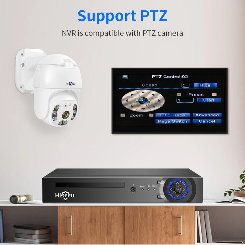 Hiseeu 4CH 10CH 16CH 4K 8MP 5MP POE NVR ل POE IP CCTV نظام الكاميرا المراقبة عدة H.265 + CCTV NVR الصوت والفيديو سجل ONVIF