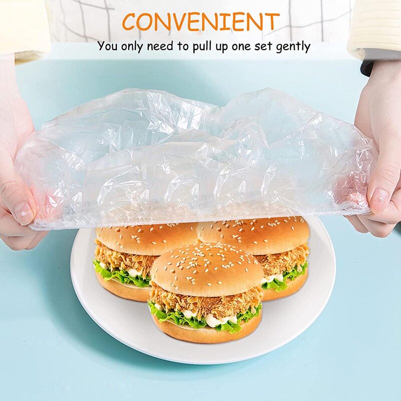 100 قطعة غطاء الغذاء القابل للتصرف البلاستيك التفاف مطاطا الغذاء الأغطية للتخزين في المطبخ النايلون أكياس التعبئة والتغليف حقائب للنساء