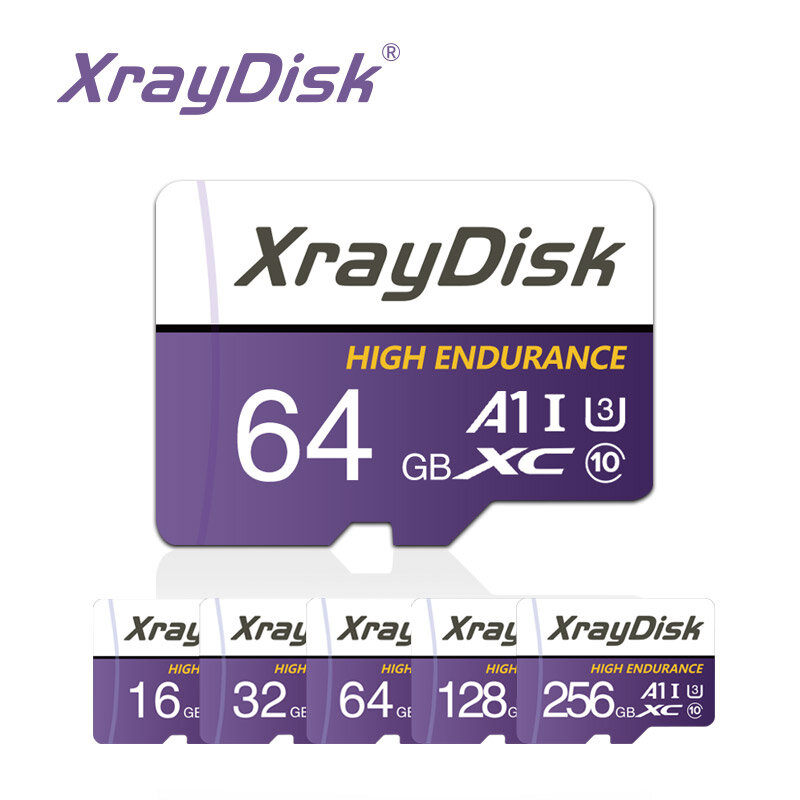 Xraydisk 32GB 64GB 128GB 256GB بطاقة ذاكرة عالية السرعة TF بطاقة فئة 10 للكاميرا و داشكام